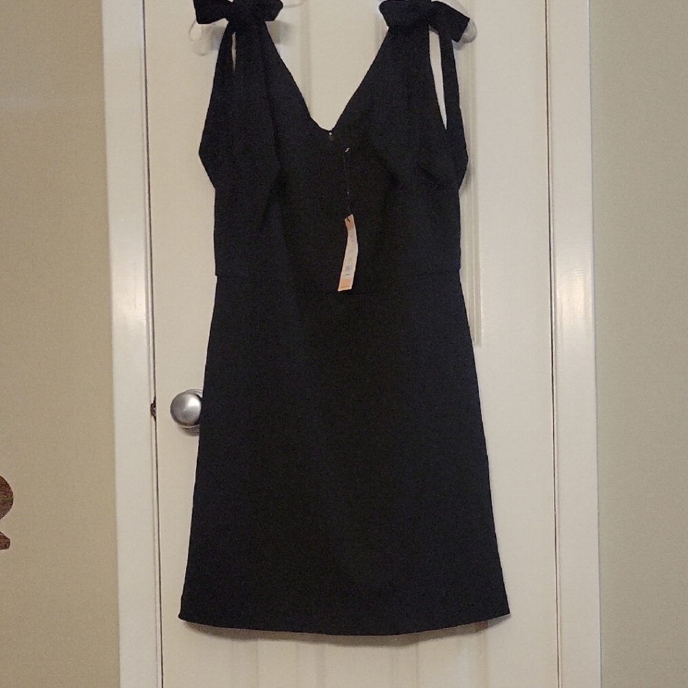 BCBG Black Dress with Bow Straps